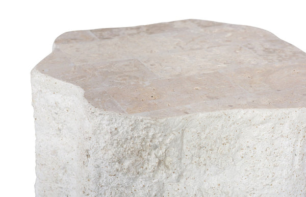 Phillips Collection Mactan Side Table - Sculptural Stone Design with Tiled Surface & Coastal-Inspired Elegance, 20x18" PH119557