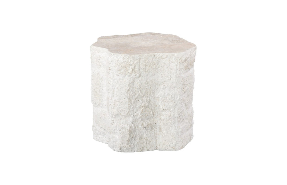 Phillips Collection Mactan Side Table - Sculptural Stone Design with Tiled Surface & Coastal-Inspired Elegance, 20x18" PH119557