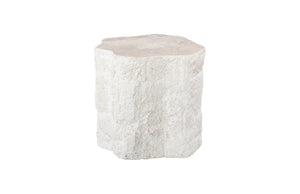 Phillips Collection Mactan Side Table - Sculptural Stone Design with Tiled Surface & Coastal-Inspired Elegance, 20x18" PH119557