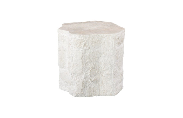 Phillips Collection Mactan Side Table - Sculptural Stone Design with Tiled Surface & Coastal-Inspired Elegance, 20x18" PH119557