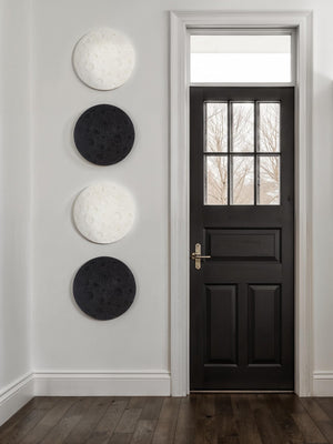 Phillips Collection Crater Wall Art - Sculptural Lunar Landscape Decor for Indoor and Outdoor Display, 22-Inch Accent Black Stone PH119561