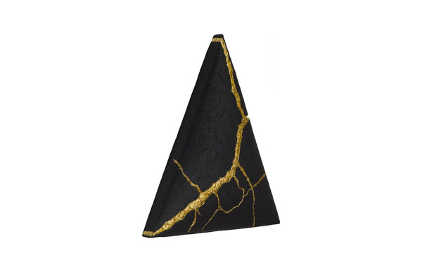 Phillips Collection Rift Wall Tile - Triangular Matte Black Design with Luxurious Gold Leaf Accents for Stunning Interiors PH119563