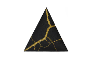 Phillips Collection Rift Wall Tile - Triangular Matte Black Design with Luxurious Gold Leaf Accents for Stunning Interiors PH119563