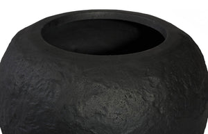 Phillips Collection Aera Planter Wide - Sculptural Indoor/Outdoor Decor with Stone-Like Finish for Stylish Spaces Black, Small PH119654