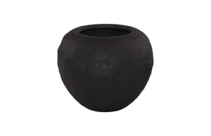 Phillips Collection Aera Planter Wide - Sculptural Indoor/Outdoor Decor with Stone-Like Finish for Stylish Spaces Black, Small PH119654