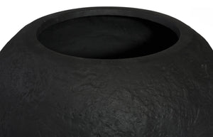 Phillips Collection Aera Planter Wide - Sculptural Indoor/Outdoor Decor with Stone-Like Finish for Stylish Spaces Black, Medium PH119655