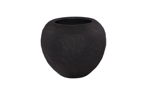Phillips Collection Aera Planter Wide - Sculptural Indoor/Outdoor Decor with Stone-Like Finish for Stylish Spaces Black, Medium PH119655