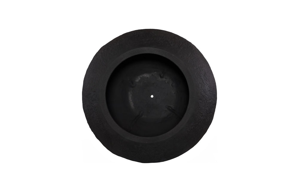 Phillips Collection Aera Planter Wide - Sculptural Indoor/Outdoor Decor with Stone-Like Finish for Stylish Spaces Black, Large PH119656