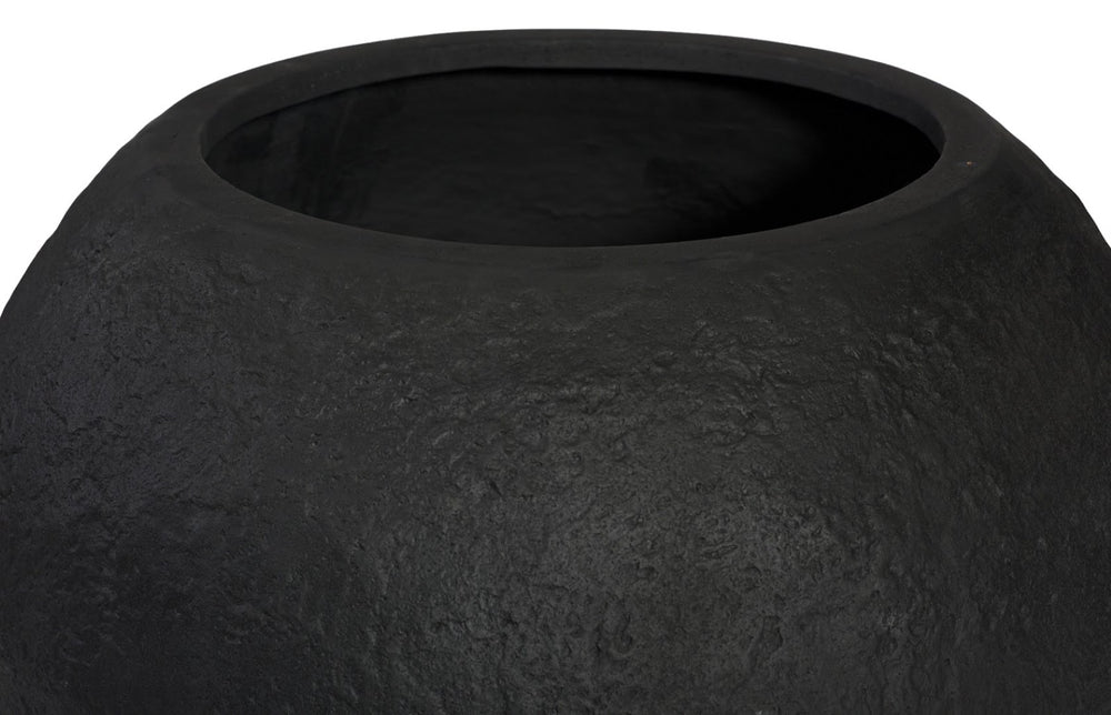 Phillips Collection Aera Planter Wide - Sculptural Indoor/Outdoor Decor with Stone-Like Finish for Stylish Spaces Black, Large PH119656