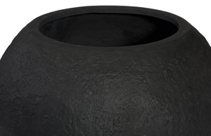 Phillips Collection Aera Planter Wide - Sculptural Indoor/Outdoor Decor with Stone-Like Finish for Stylish Spaces Black, Large PH119656