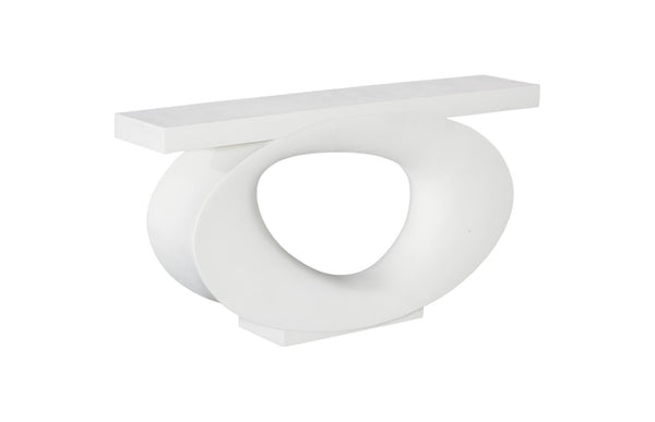 Phillips Collection Nimbus Console Table in Whitestone – Sculptural Design for Modern Interiors, Perfect for Narrow Spaces PH120020