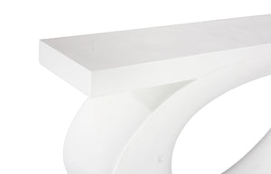 Phillips Collection Nimbus Console Table in Whitestone – Sculptural Design for Modern Interiors, Perfect for Narrow Spaces PH120020