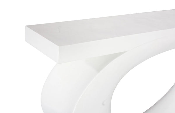Phillips Collection Nimbus Console Table in Whitestone – Sculptural Design for Modern Interiors, Perfect for Narrow Spaces PH120020