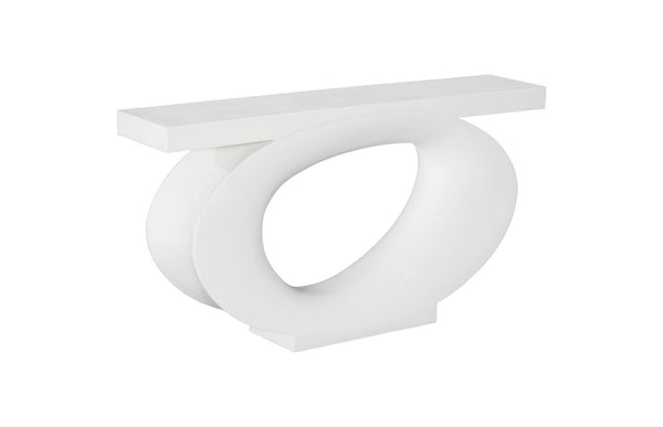 Phillips Collection Nimbus Console Table in Whitestone – Sculptural Design for Modern Interiors, Perfect for Narrow Spaces PH120020