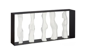 Phillips Collection Cast Women Metal Framed Console Table - Sculptural Roman Stone Accents for Elegant Entryways & Living Rooms PH120065