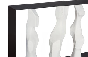 Phillips Collection Cast Women Metal Framed Console Table - Sculptural Roman Stone Accents for Elegant Entryways & Living Rooms PH120065