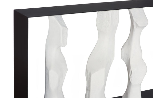 Phillips Collection Cast Women Metal Framed Console Table - Sculptural Roman Stone Accents for Elegant Entryways & Living Rooms PH120065