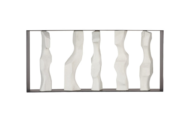 Phillips Collection Cast Women Metal Framed Console Table - Sculptural Roman Stone Accents for Elegant Entryways & Living Rooms PH120065