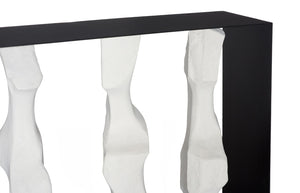 Phillips Collection Cast Women Metal Framed Console Table - Sculptural Roman Stone Accents for Elegant Entryways & Living Rooms PH120065