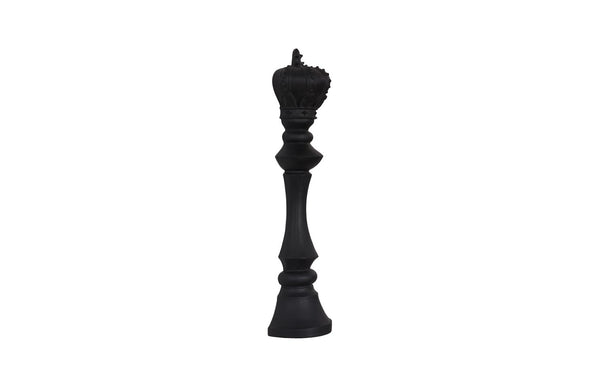 Phillips Collection King Chess Wall Decor - Oversized Crowned Sculpture for Elegant Home and Game Room Displays Cast Stone Black PH120076