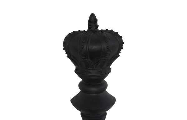Phillips Collection King Chess Wall Decor - Oversized Crowned Sculpture for Elegant Home and Game Room Displays Cast Stone Black PH120076
