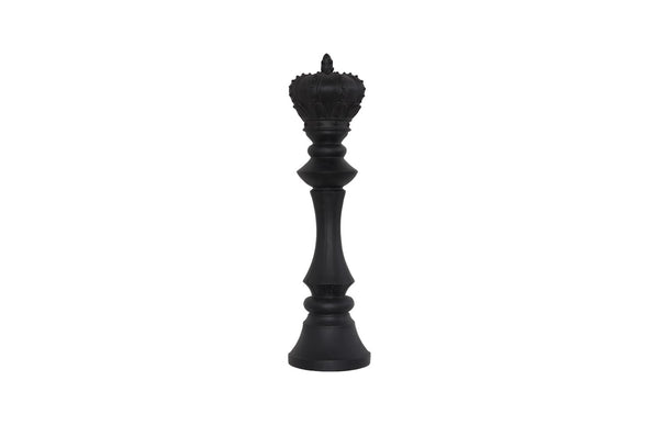 Phillips Collection King Chess Wall Decor - Oversized Crowned Sculpture for Elegant Home and Game Room Displays Cast Stone Black PH120076