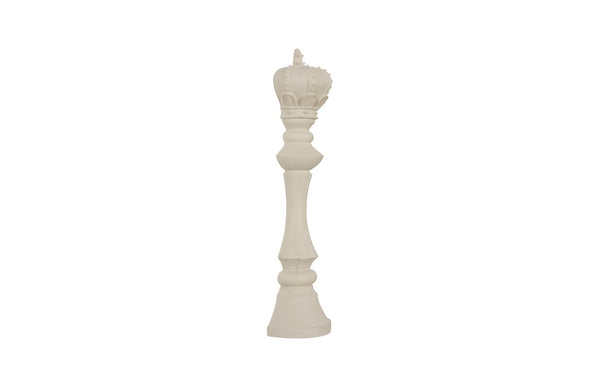 Phillips Collection King Chess Wall Decor - Oversized Crowned Sculpture for Elegant Home and Game Room Displays Cast Stone White PH120077