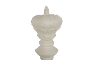 Phillips Collection King Chess Wall Decor - Oversized Crowned Sculpture for Elegant Home and Game Room Displays Cast Stone White PH120077