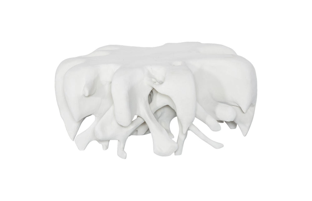 Phillips Collection Cast Root Coffee Table – Sculptural White Stone Design, Durable Resin Finish for Modern Interiors PH120078