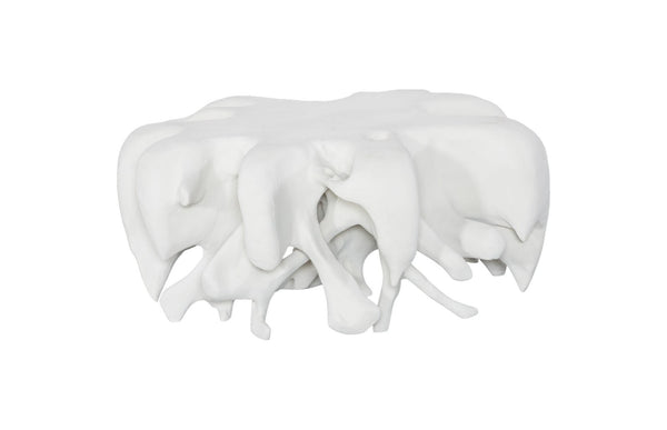 Phillips Collection Cast Root Coffee Table – Sculptural White Stone Design, Durable Resin Finish for Modern Interiors PH120078