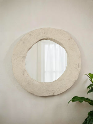 Phillips Collection Formation Mirror - Textured Artful Design with Sculptural Edge for Modern Wall Decor and Style Roman Stone PH120079