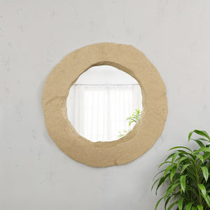 Phillips Collection Formation Mirror - Textured Artful Design with Sculptural Edge for Modern Wall Decor and Style Sand Dune PH120083