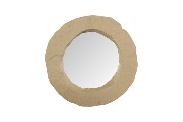 Phillips Collection Formation Mirror - Textured Artful Design with Sculptural Edge for Modern Wall Decor and Style Sand Dune PH120083