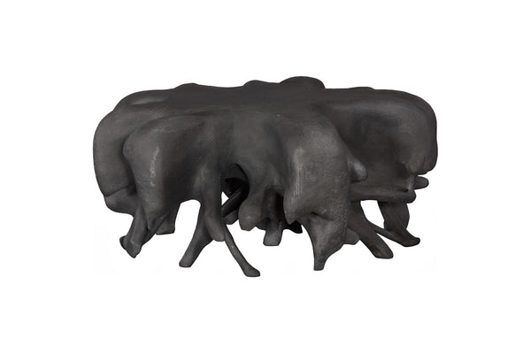 Phillips Collection Cast Root Coffee Table, Charcoal Gray Resin Stone - Sculptural Centerpiece for Modern Living Spaces PH120084