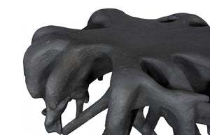 Phillips Collection Cast Root Coffee Table, Charcoal Gray Resin Stone - Sculptural Centerpiece for Modern Living Spaces PH120084