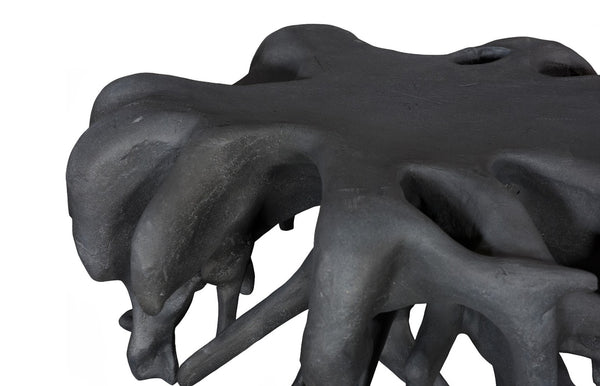 Phillips Collection Cast Root Coffee Table, Charcoal Gray Resin Stone - Sculptural Centerpiece for Modern Living Spaces PH120084