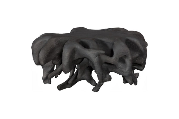 Phillips Collection Cast Root Coffee Table, Charcoal Gray Resin Stone - Sculptural Centerpiece for Modern Living Spaces PH120084