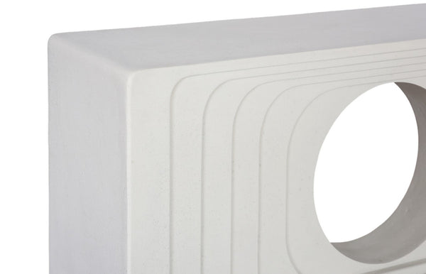 Phillips Collection Centered Console Table - Sculptural Design with Soft Finish for Modern & Coastal Interiors Roman Stone PH120085