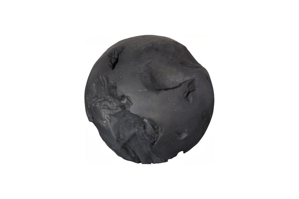 Phillips Collection Cast Root Floor Ball - Handcrafted Resin Accent for Indoor & Outdoor Décor, Sculptural Elegance Charcoal Stone PH120177