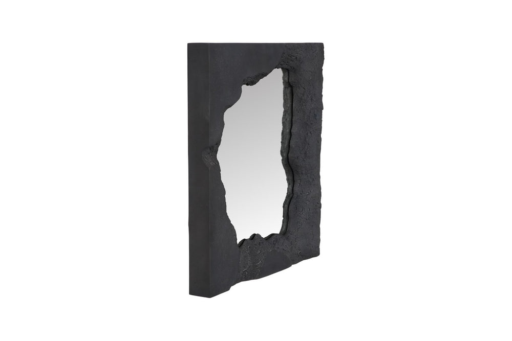 Phillips Collection Magma Mirror - Charcoal Stone with Jagged Edge Design for Dramatic Reflection in Any Space PH120235