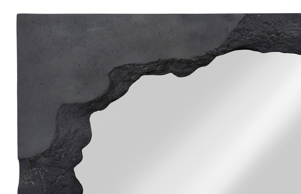 Phillips Collection Magma Mirror - Charcoal Stone with Jagged Edge Design for Dramatic Reflection in Any Space PH120235