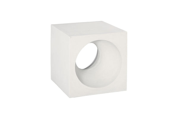 Phillips Collection Void Modern Side Table – Sculptural Resin Accent with Off-White Finish for Stylish Small Spaces White Stone PH120242