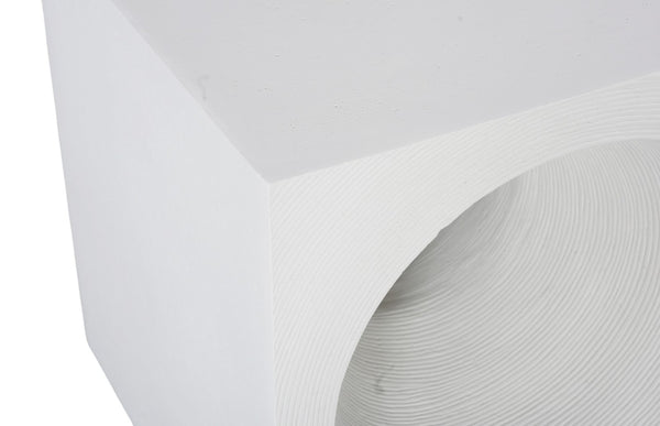 Phillips Collection Void Modern Side Table – Sculptural Resin Accent with Off-White Finish for Stylish Small Spaces White Stone PH120242