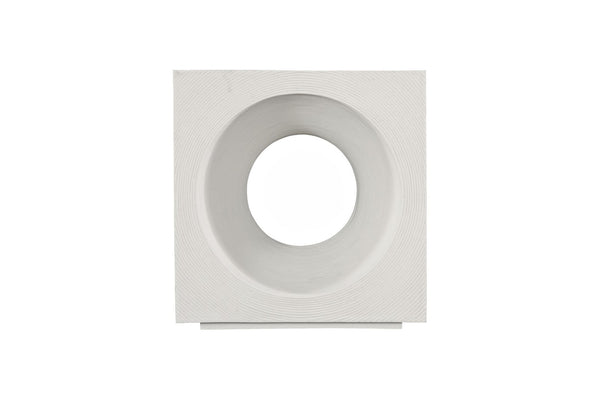 Phillips Collection Void Modern Side Table – Sculptural Resin Accent with Off-White Finish for Stylish Small Spaces White Stone PH120242
