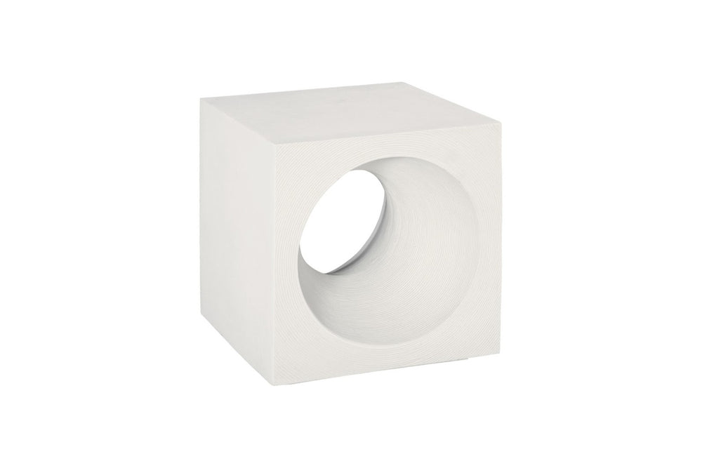 Phillips Collection Void Modern Side Table – Sculptural Resin Accent with Off-White Finish for Stylish Small Spaces White Stone PH120242