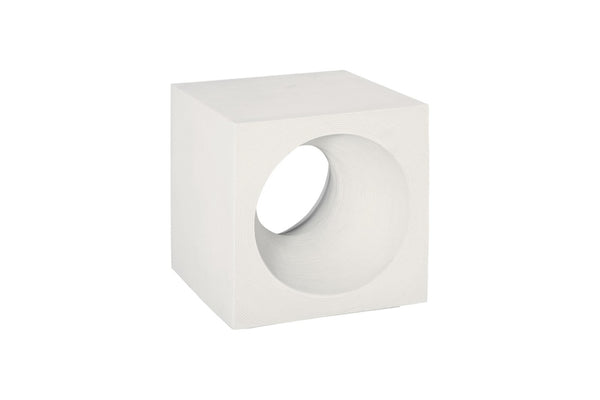 Phillips Collection Void Modern Side Table – Sculptural Resin Accent with Off-White Finish for Stylish Small Spaces White Stone PH120242