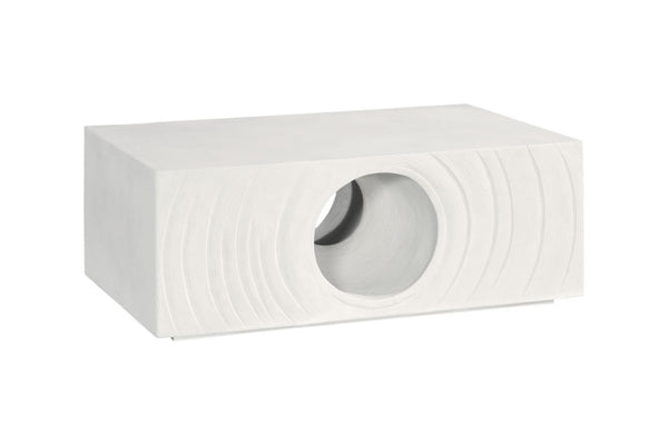Phillips Collection Void Coffee Table - Sculptural Minimalist Design in Matte Finish, Perfect for Modern Living Spaces White Stone PH120243