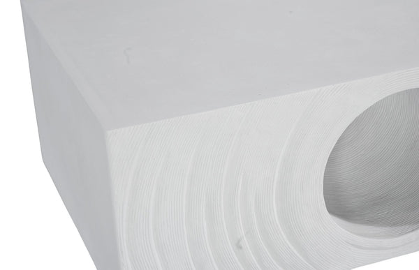 Phillips Collection Void Coffee Table - Sculptural Minimalist Design in Matte Finish, Perfect for Modern Living Spaces White Stone PH120243