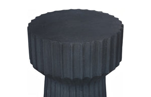 Phillips Collection Vetra Side Table - Sculptural Fluted Design in Durable Composite for Modern Living Spaces & Accents Charcoal Stone PH120307