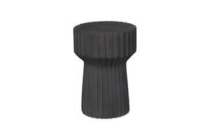 Phillips Collection Vetra Side Table - Sculptural Fluted Design in Durable Composite for Modern Living Spaces & Accents Charcoal Stone PH120307